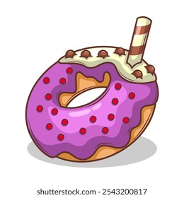 Delicious donut vector hand draw illustration

