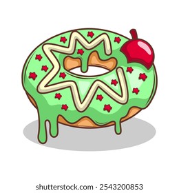Delicious donut vector hand draw illustration

