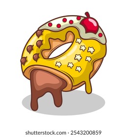 Delicious donut vector hand draw illustration

