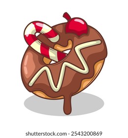 Delicious donut vector hand draw illustration

