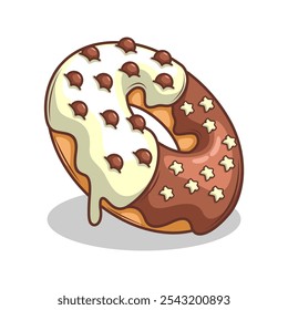 Delicious donut vector hand draw illustration

