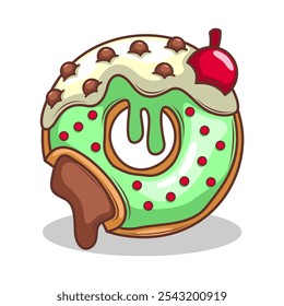 Delicious donut vector hand draw illustration

