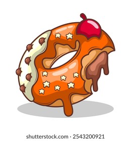 Delicious donut vector hand draw illustration

