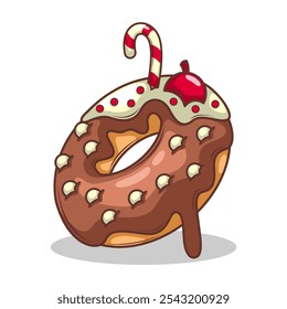 Deliciosa ilustración de dibujo a mano de Vector de dona

