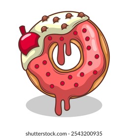Delicious donut vector hand draw illustration

