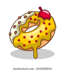 Delicious donut vector hand draw illustration

