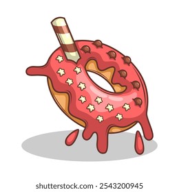 Delicious donut vector hand draw illustration

