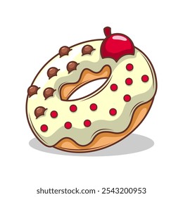Delicious donut vector hand draw illustration

