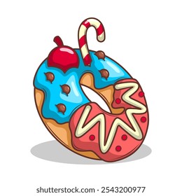 Deliciosa ilustración de dibujo a mano de Vector de dona

