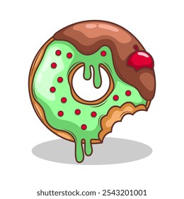 Delicious donut vector hand draw illustration

