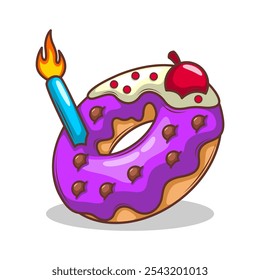 Delicious donut vector hand draw illustration

