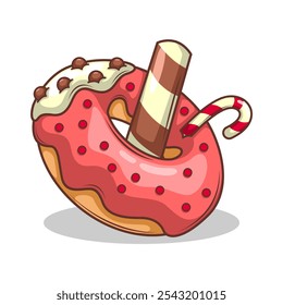 Delicious donut vector hand draw illustration

