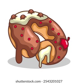 Delicious donut vector hand draw illustration

