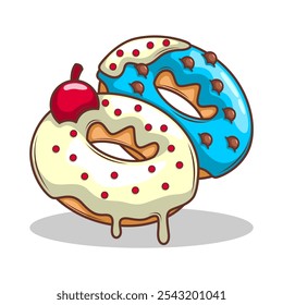 Delicious donut vector hand draw illustration

