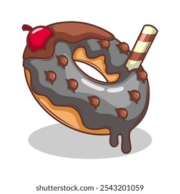 Delicious donut vector hand draw illustration

