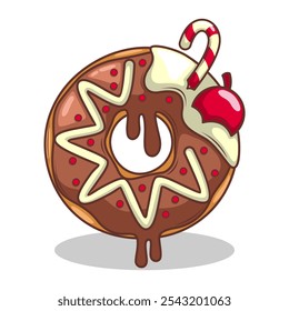 Delicious donut vector hand draw illustration

