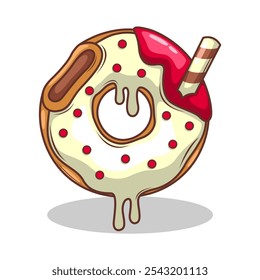 Delicious donut vector hand draw illustration


