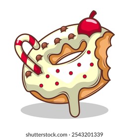 Delicious donut vector hand draw illustration