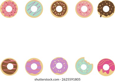 Conjunto Delicioso de Ilustrações de Vetor de Rosca