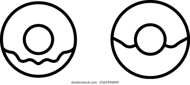 "Delicious Donut Vector Line Icon Set"