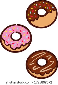 Köstliche Donuts mit 3 Geschmacksrichtungen