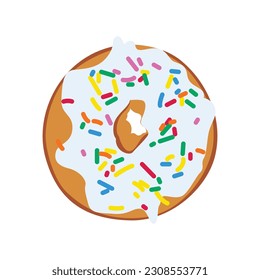 Delicious donuts colorful vector illustrations, isolated with white background.