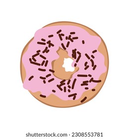 Deliciosos donuts coloridos ilustraciones vectoriales, aislados con fondo blanco.