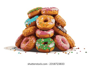 delicious and delicious donuts full of toppings