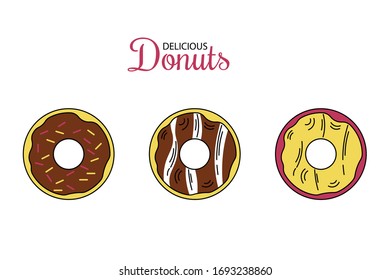 Delicious Donuts Handwritten Illustration Design