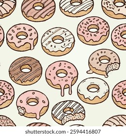 Delicious Donuts Print Design in Vector