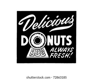 Delicious Donuts - Retro Ad Art Banner