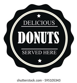 Delicious Donuts Served Here Stamp. Sign.Seal.Logo