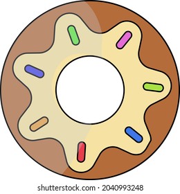 Delicious donuts with delicious toppings on a white background professionally