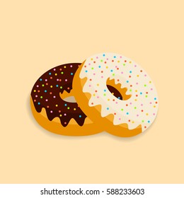 Delicious donuts vector illustrations isolated on a light background