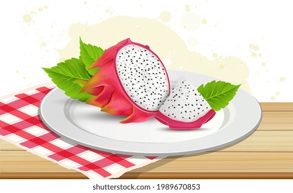 Ilustración del vector del fruto del Dragón Delicioso