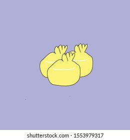 Delicious dumplings in the purple background