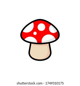 delicious edible red champignon mushroom vector illustration design