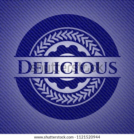 Delicious emblem with jean texture