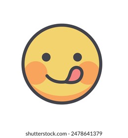 Delicious emoji cartoon vector isolated illustration