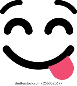 delicious expression emoticon vector. symbol, illustration, sign.
