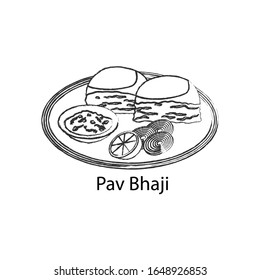 delicious and famous food of India food in outline design icon,vector illustration