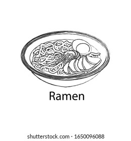 delicious and famous food of Japan food in outline design icon,vector illustration