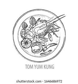delicious and famous food of Thai food in outline design icon,vector illustration