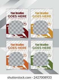 Delicious fast food burger flyer and restaurant poster design template