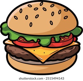  Delicious fast food Burger vector