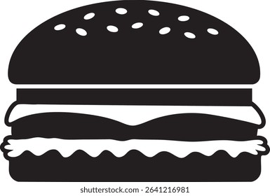 Delicious Fast Food Cheeseburger Graphic Clip Art. A classic cheeseburger with layers of cheese, lettuce, and bun.
Perfect for menus, digital art, and fast food branding projects.