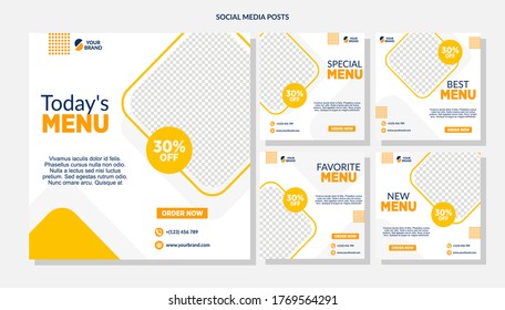Delicious Fast Food Chicken Fry Or Vegetable On Bowl Social Media Story Post Restaurant Breakfast Sale Banner Template Design With Black, Orange And White Background