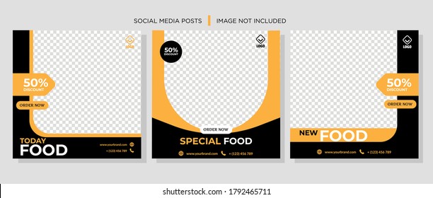 Delicious Fast Food Chicken Fry Or Vegetable On Bowl Social Media Story Post Restaurant Breakfast Sale Banner Template Design With Black, Orange And Black Background