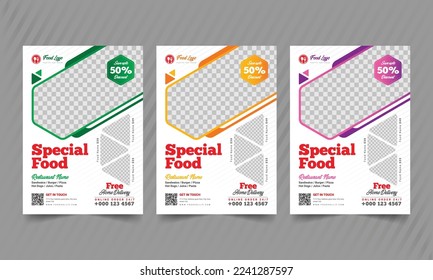 Delicious fast food, cooking, cafe and modern restaurant flyer template design