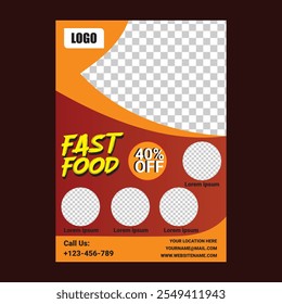 Delicious Fast Food Flyer Design -  Promotional Template for Restaurants and Food Services